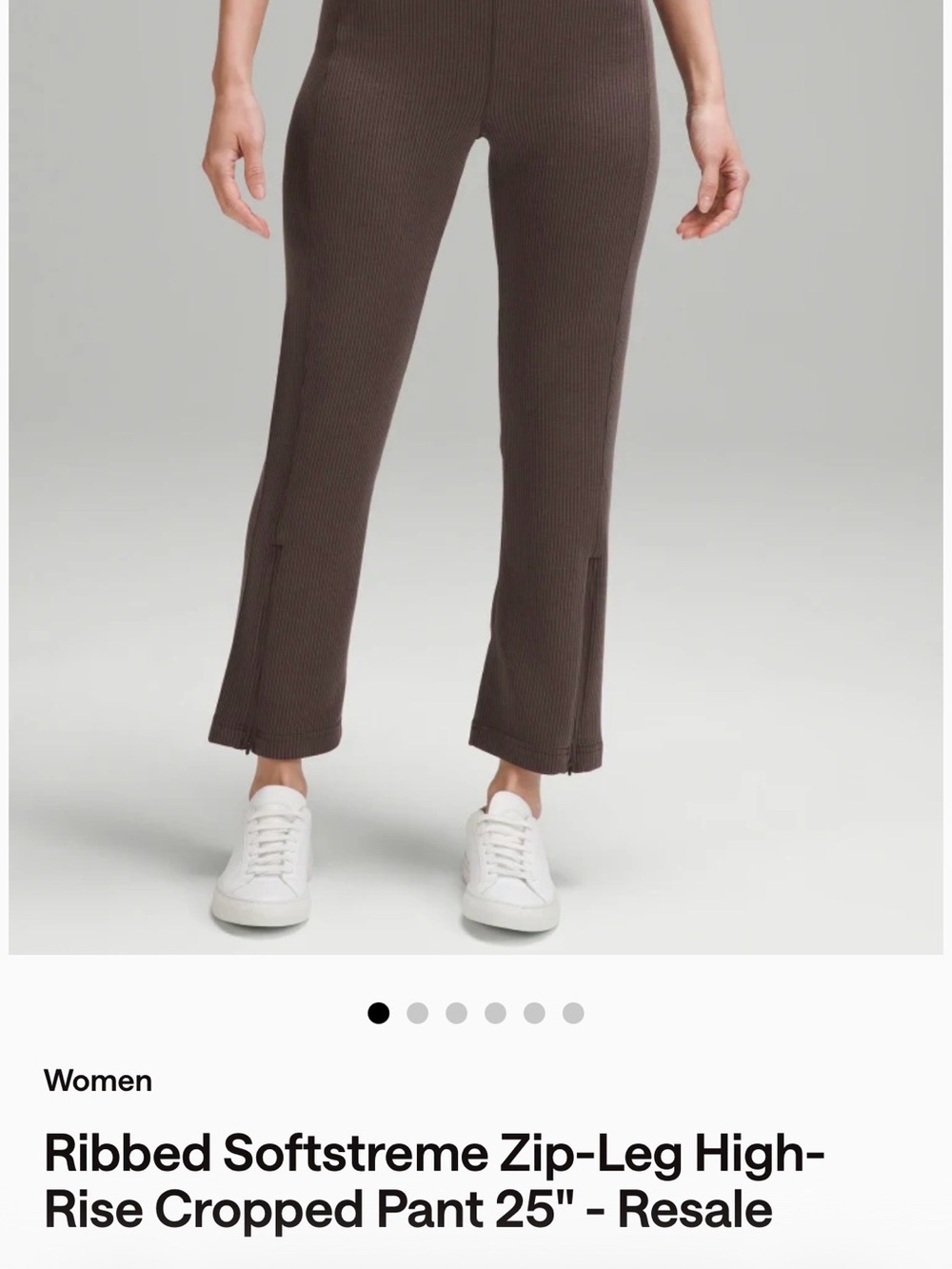 Ribbed Softstreme Zip-Leg High-Rise Cropped Pant 25" - Picture 2 of 9